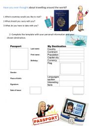 English Worksheet: Completing a Passport