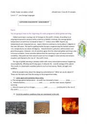 English Worksheet: assessment (listening)
