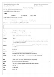 English Worksheet: assessment 2lp (sppeaking)