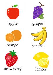 English Worksheet: fruits