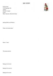 English Worksheet: Book Report