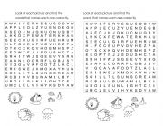 English Worksheet: Animals Needs word search