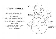 English Worksheet: I�m a lillte snowman