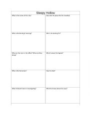 English Worksheet: Sleepy Hollow