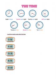 English Worksheet: The Time