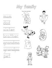 English Worksheet: My family vocabulary 