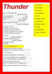 SONG WORKSHEET