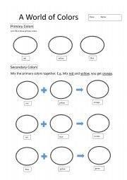 English Worksheet: A world of color