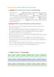 English Worksheet: PRESENT SIMPLE AND ADJECTIVE ORDER WITH HARRY POTTER