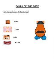 English Worksheet: PARTS OF THE FACE - MR POTATO HEAD