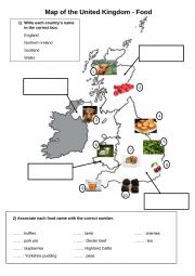 Map of the UK - FOOD