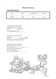 English Worksheet: White Christmas - gap fill writing exercise