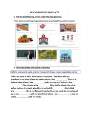 English Worksheet: describing people and places