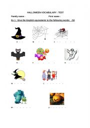 English Worksheet: Halloween vocabulary