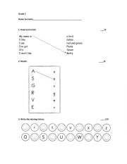 English Worksheet: Family and Friends Starter final test