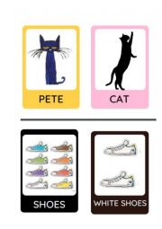 English Worksheet: Pete the cat - I love my white shoes - FLASHCARDS