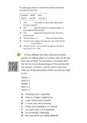 English Worksheet: FCE Listening Part 3 - Sports