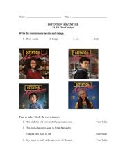 English Worksheet: Detention Adventure E1 questions 