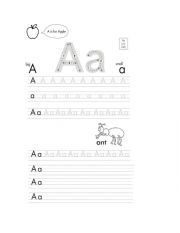 English Worksheet: Writing alphabet letters for kids