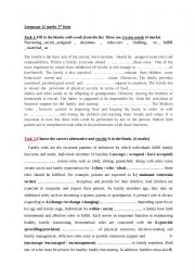 English Worksheet: language 3rd form
