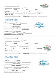 English Worksheet: teach a song do re mi +edelwiess