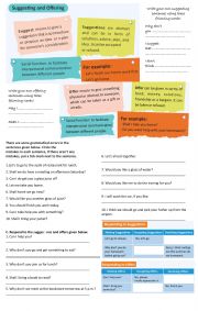 English worksheet: suggesting and offering 