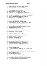 English Worksheet: Common ESL Errors to Fix