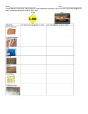 English Worksheet: Friction Speed Racer Specialist Activity