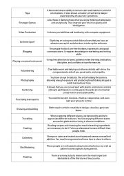 HOBBIES MATCHING GAME