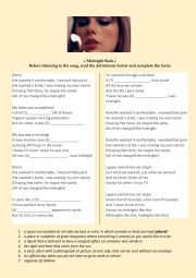 English Worksheet: Midnight Rain - Taylor Swift