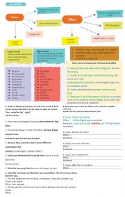 English Worksheet: cause and effect