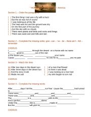 English Worksheet: �Horse with No Name� song by America