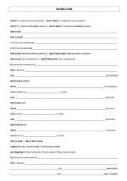 English Worksheet: Healthy Food