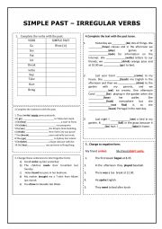 SIMPLE PAST- IRREGULAR VERBS