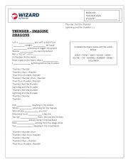 English Worksheet: Thunder - Imagine Dragons