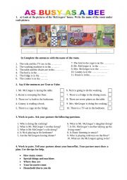 English Worksheet: As busy as a bee