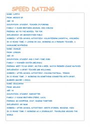 English Worksheet: Speed dating - find your perfect match!