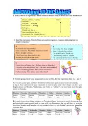 English Worksheet: Invitations to the events