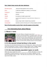English Worksheet: Macau