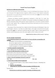 English Worksheet: Exam