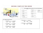 English Worksheet: Parts of the house + prepositions in on under