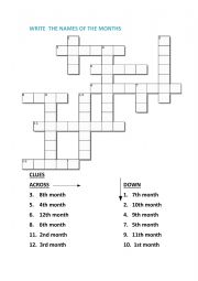 English Worksheet: Months of the year