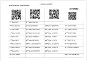 ORDINAL NUMBERS WITH AUDIO QRCODE