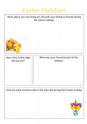 English Worksheet: Easter Holidays