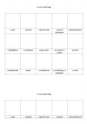 School supplies - ESL worksheet by MissGoubet