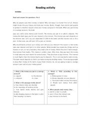 English Worksheet: Reading Activity
