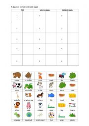 English Worksheet: Animals