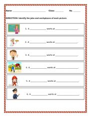 English Worksheet: Jobs and Workplaces