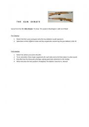 English Worksheet: The Gun Debate (Gun Control USA Miss Sloane)