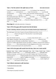 English Worksheet: consolidation for the 8th form
